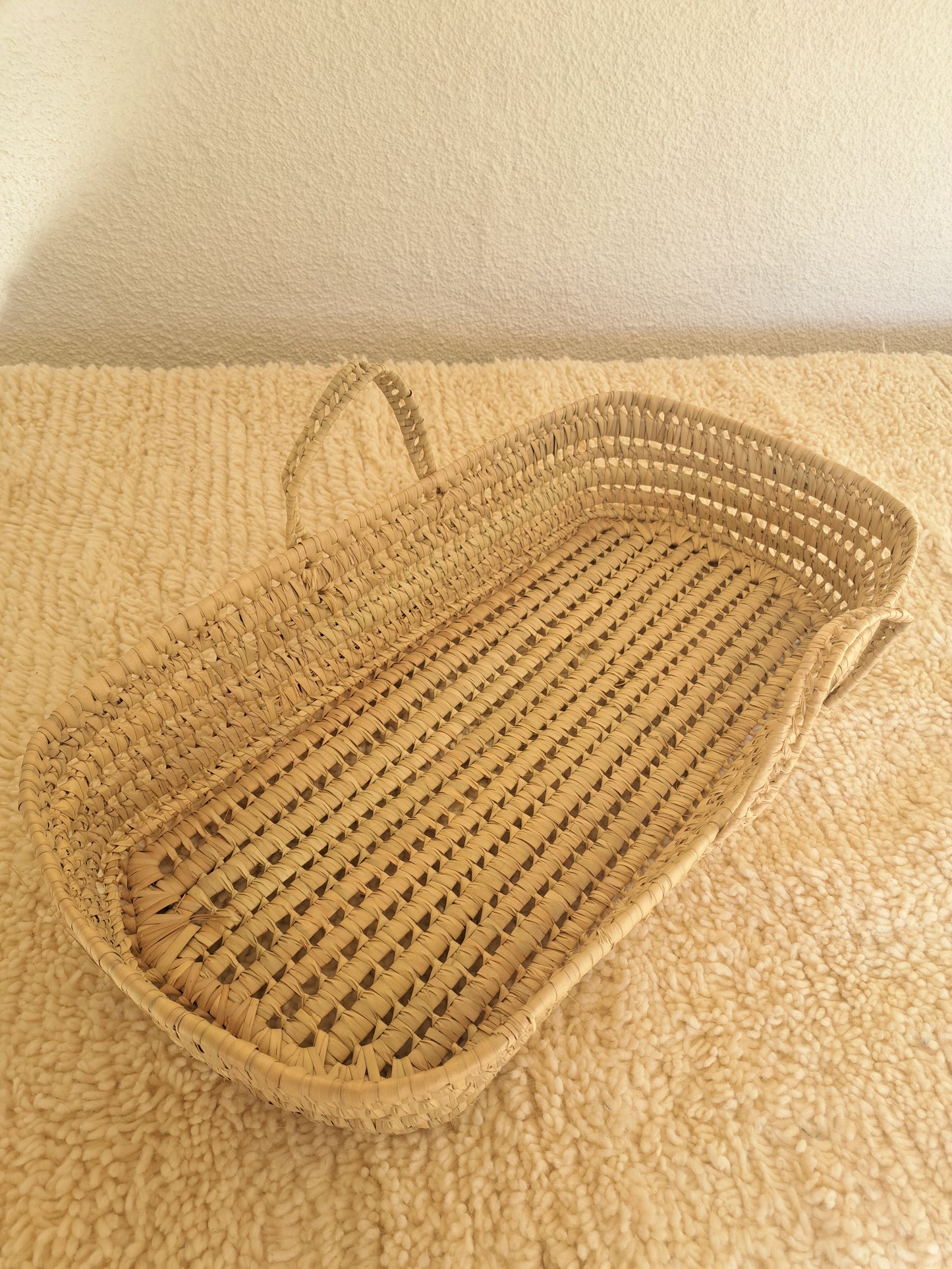 Panier à langer anses en doum Panier ovale matelas à langer