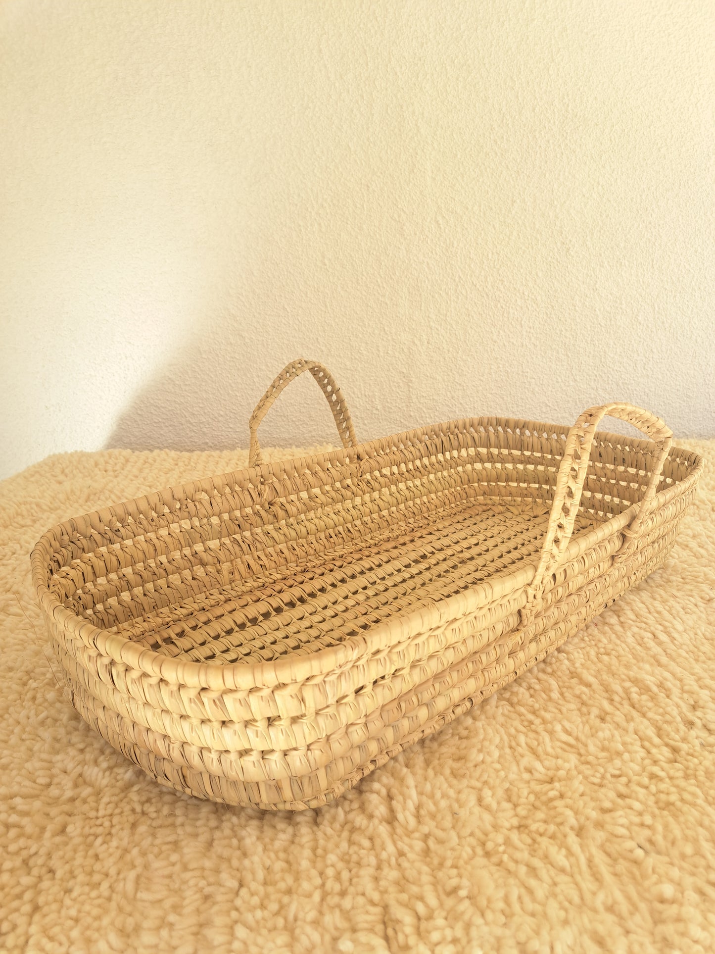 Panier à langer anses en doum Panier ovale matelas à langer