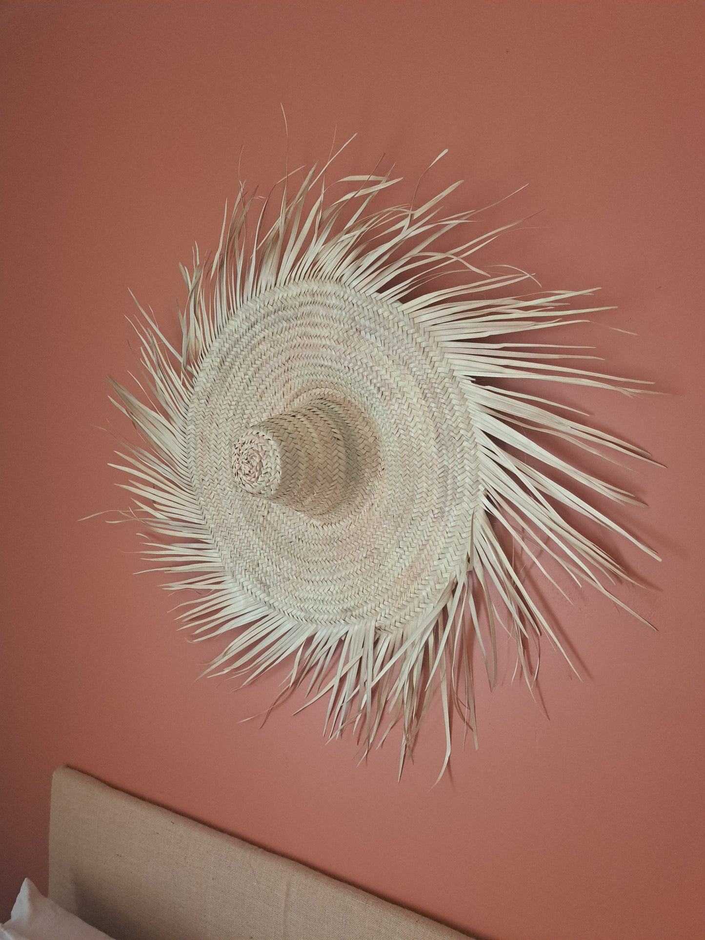 Chapeau de paille décoration murale - Chapeau marocain à franges