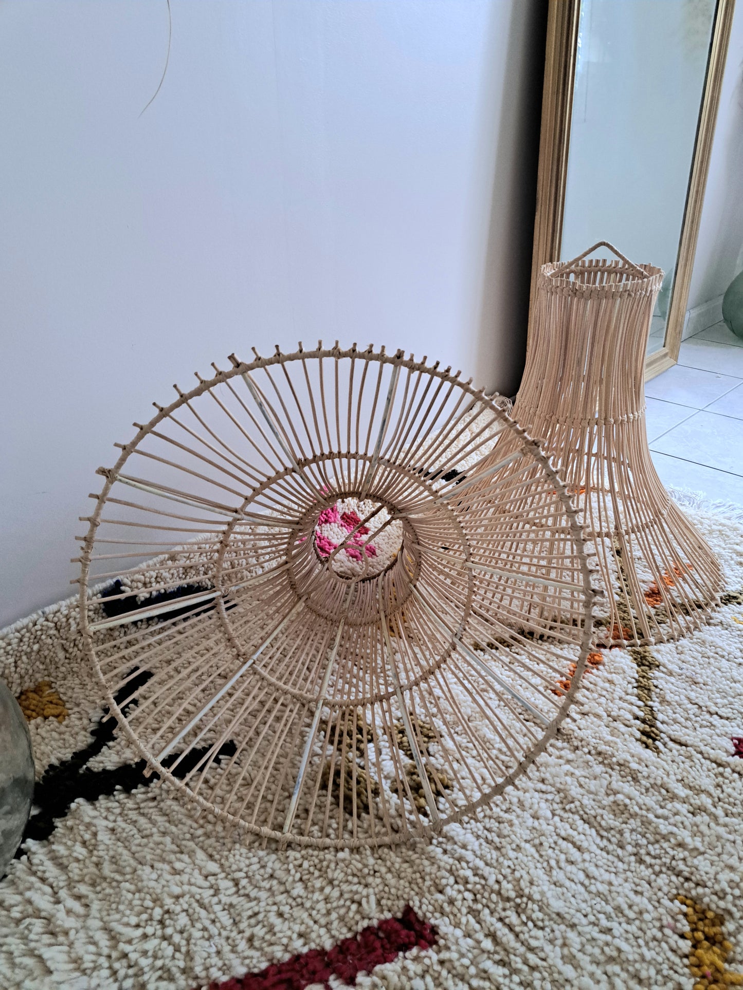 Suspension en rotin cloche - Plafonnier en Rotin Naturel - Forme originale
