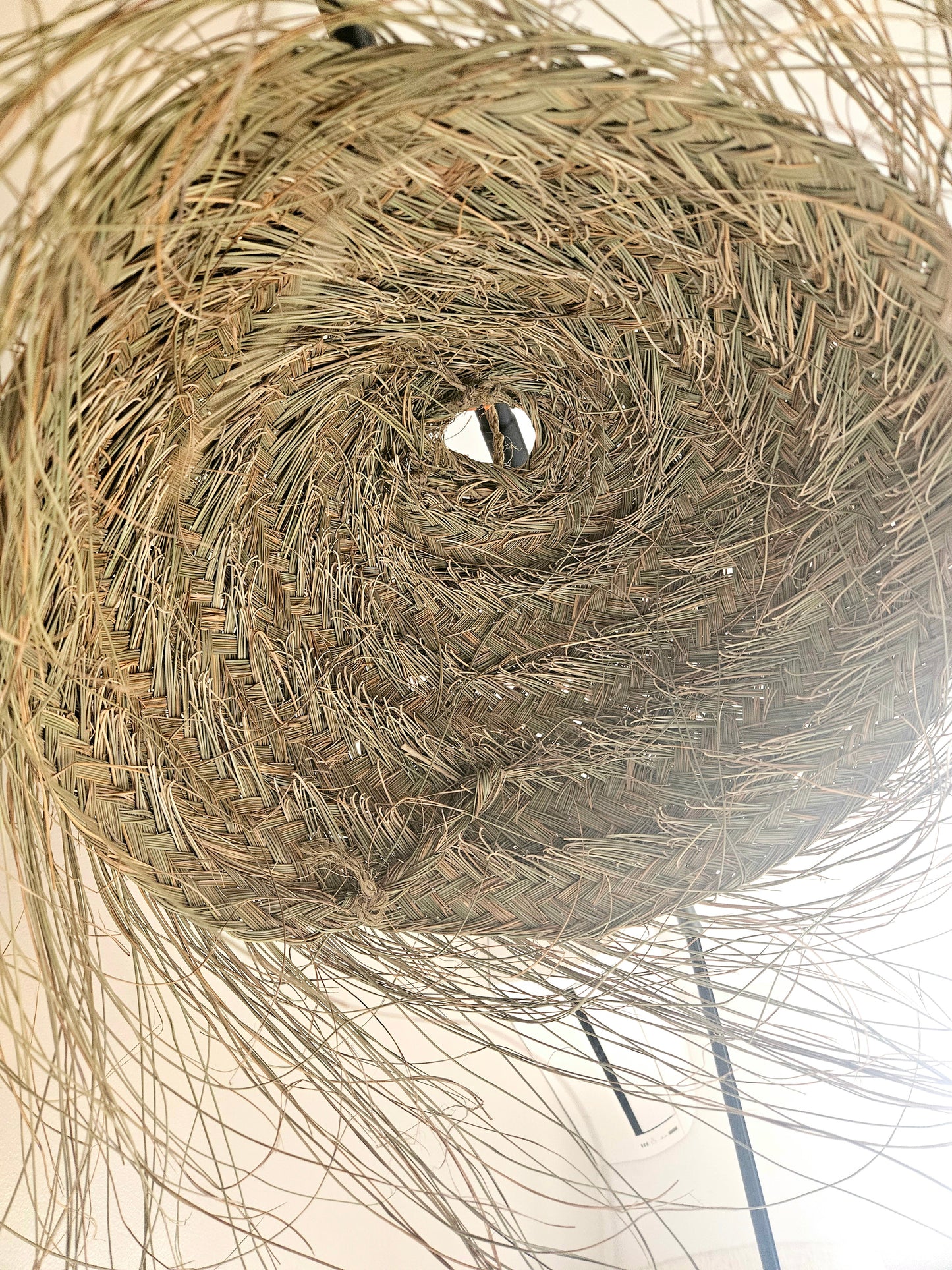 Suspension boule de paille, abat-jour en paille