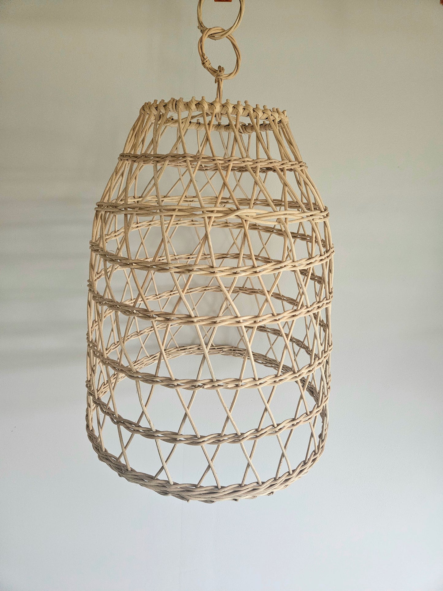 Suspension élégante en rotin- Luminaire en rotin naturel style bohème