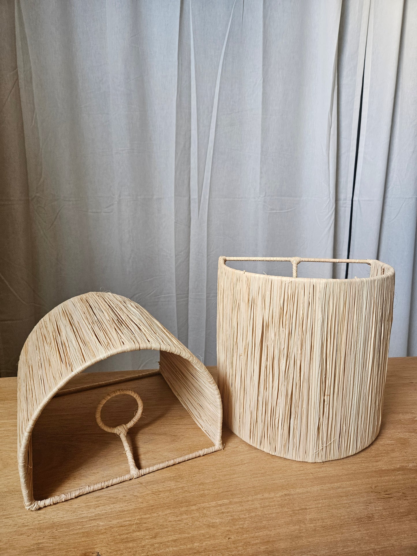 Appliques Murales en Raphia Naturelle Bicolore - Déco murale