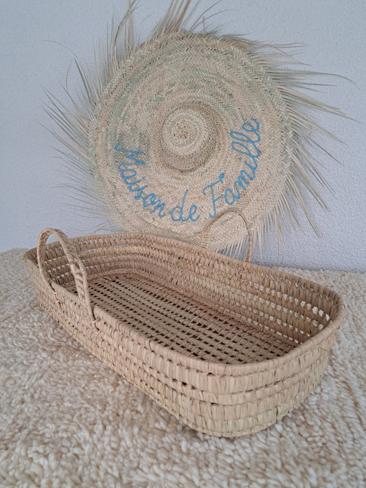 Panier à langer anses en doum Panier ovale matelas à langer