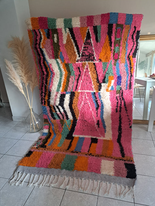 Tapis Berbère COLORÉ vintage en laine