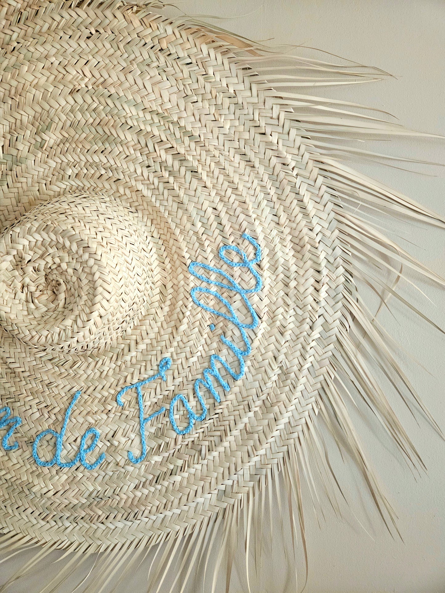 Chapeau de paille décoration murale - Chapeau marocain à franges