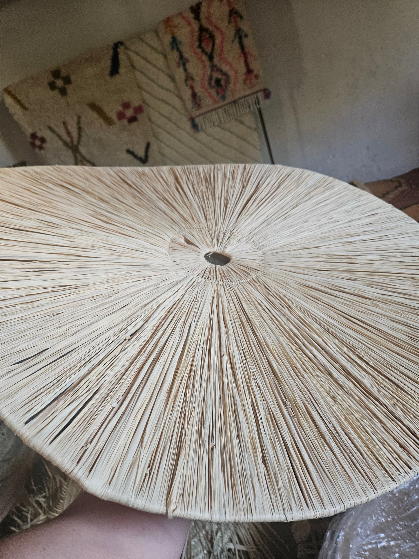 Suspension en raphia Pétale - Plafonnier plat en raphia