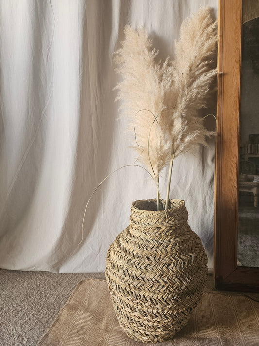Jarre en doum tréssé artisanat marocain