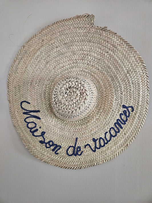Chapeau " Maison de vacances " décoration murale coloré - Chapeau marocain sans franges