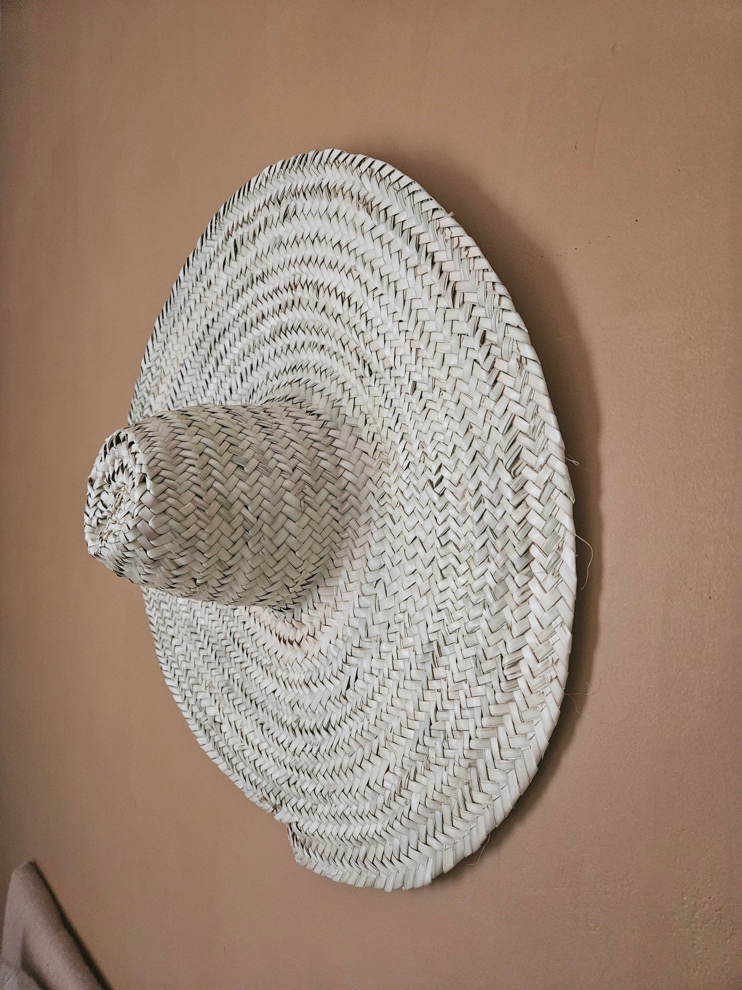 Chapeau de paille décoration murale - Chapeau marocain sans franges