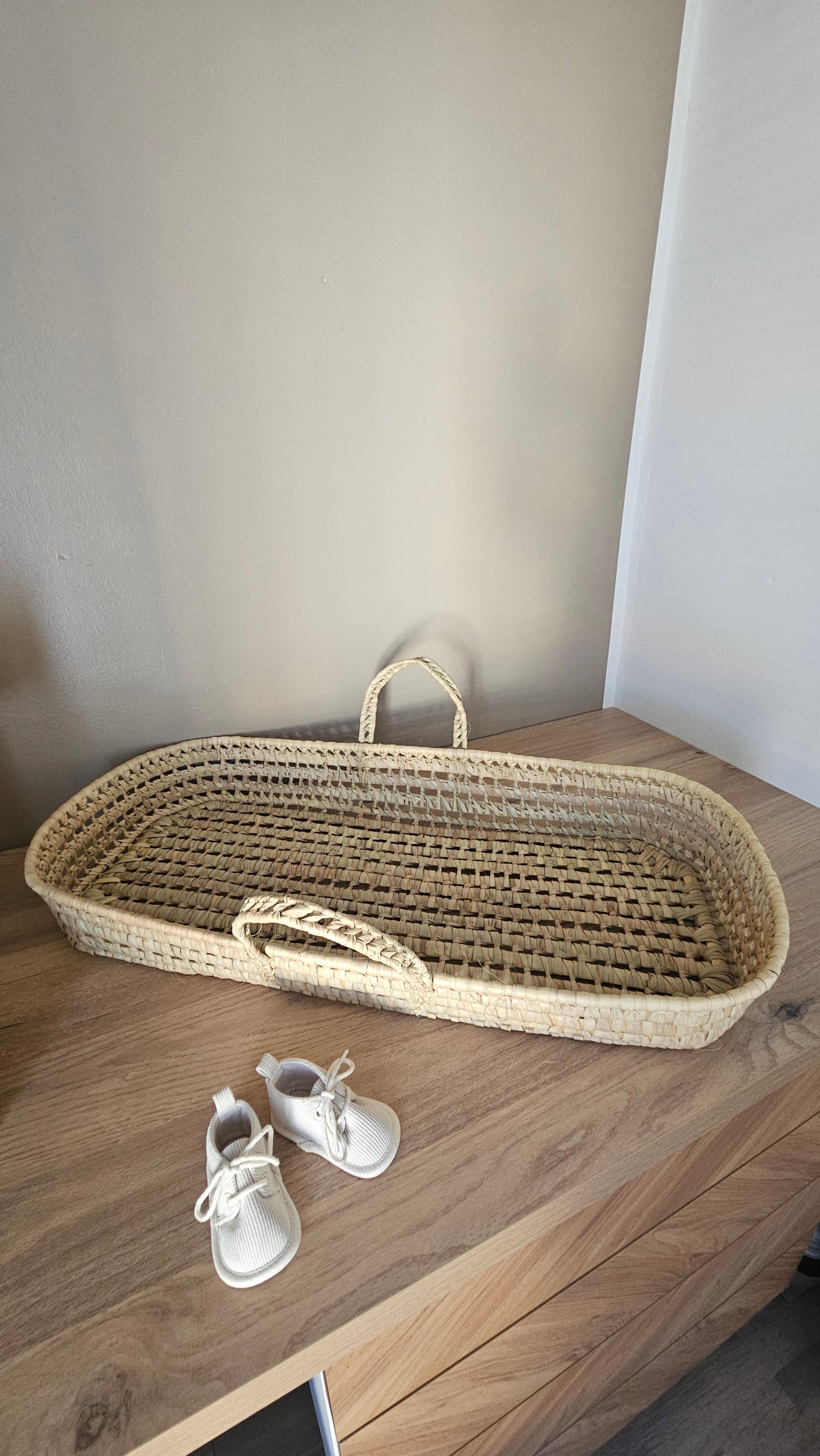 Panier à langer anses en doum Panier ovale matelas à langer