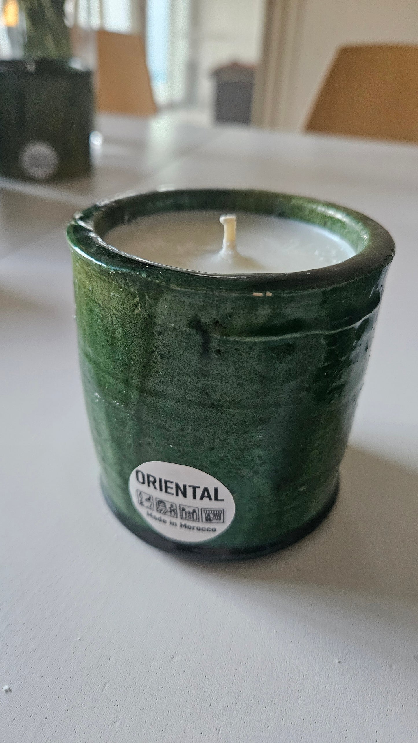 Bougie parfumée en poterie Tamegroute | Plusieurs senteurs : Fleur d'oranger, Figuier, Orientale