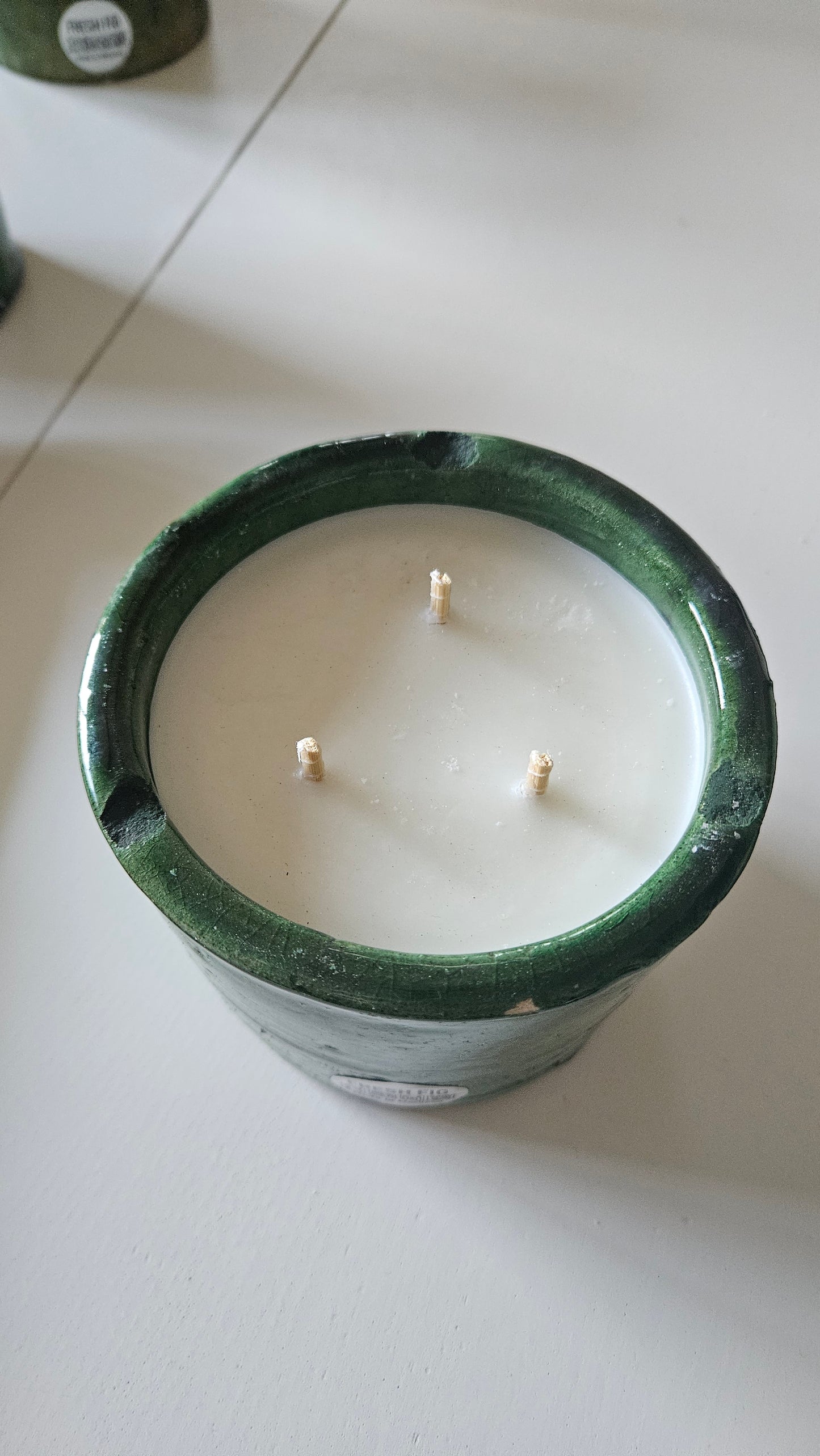 Bougie parfumée en poterie Tamegroute | Plusieurs senteurs : Fleur d'oranger, Figuier, Orientale