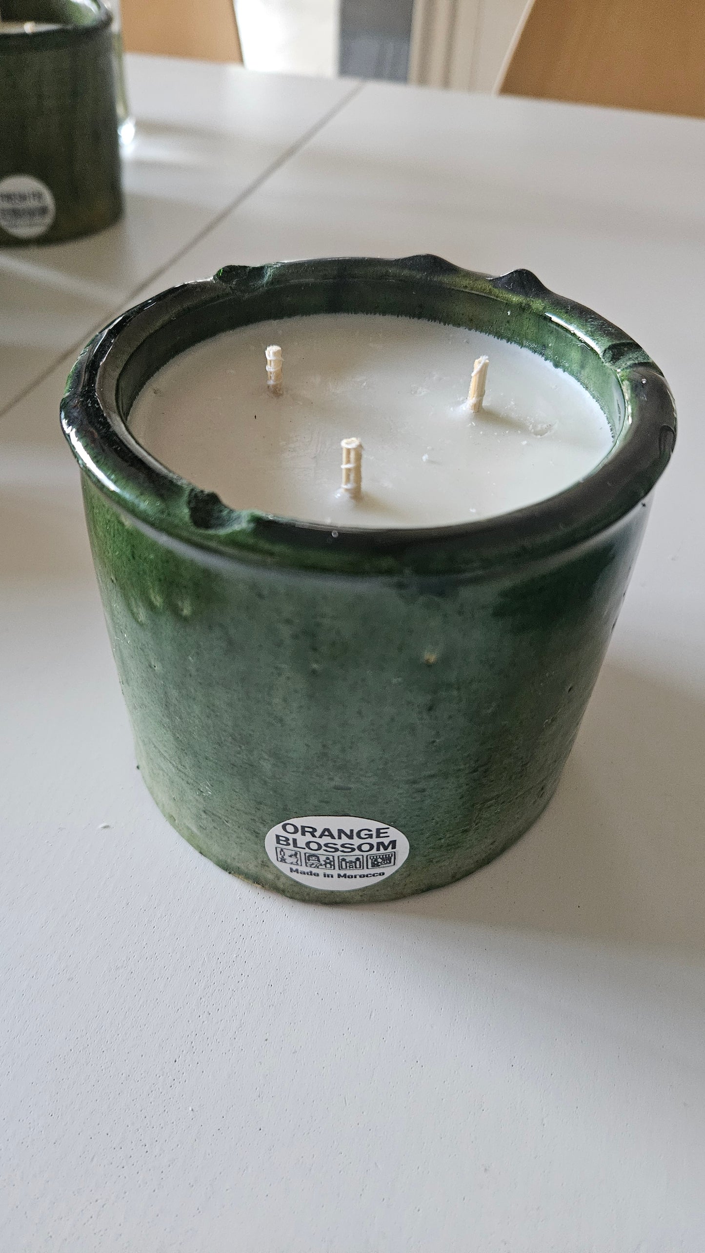 Bougie parfumée en poterie Tamegroute | Plusieurs senteurs : Fleur d'oranger, Figuier, Orientale