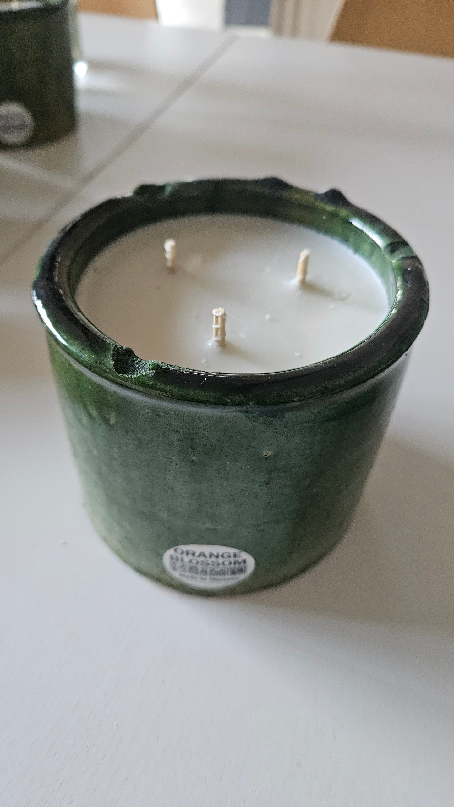 Bougie parfumée en poterie Tamegroute | Plusieurs senteurs : Fleur d'oranger, Figuier, Orientale