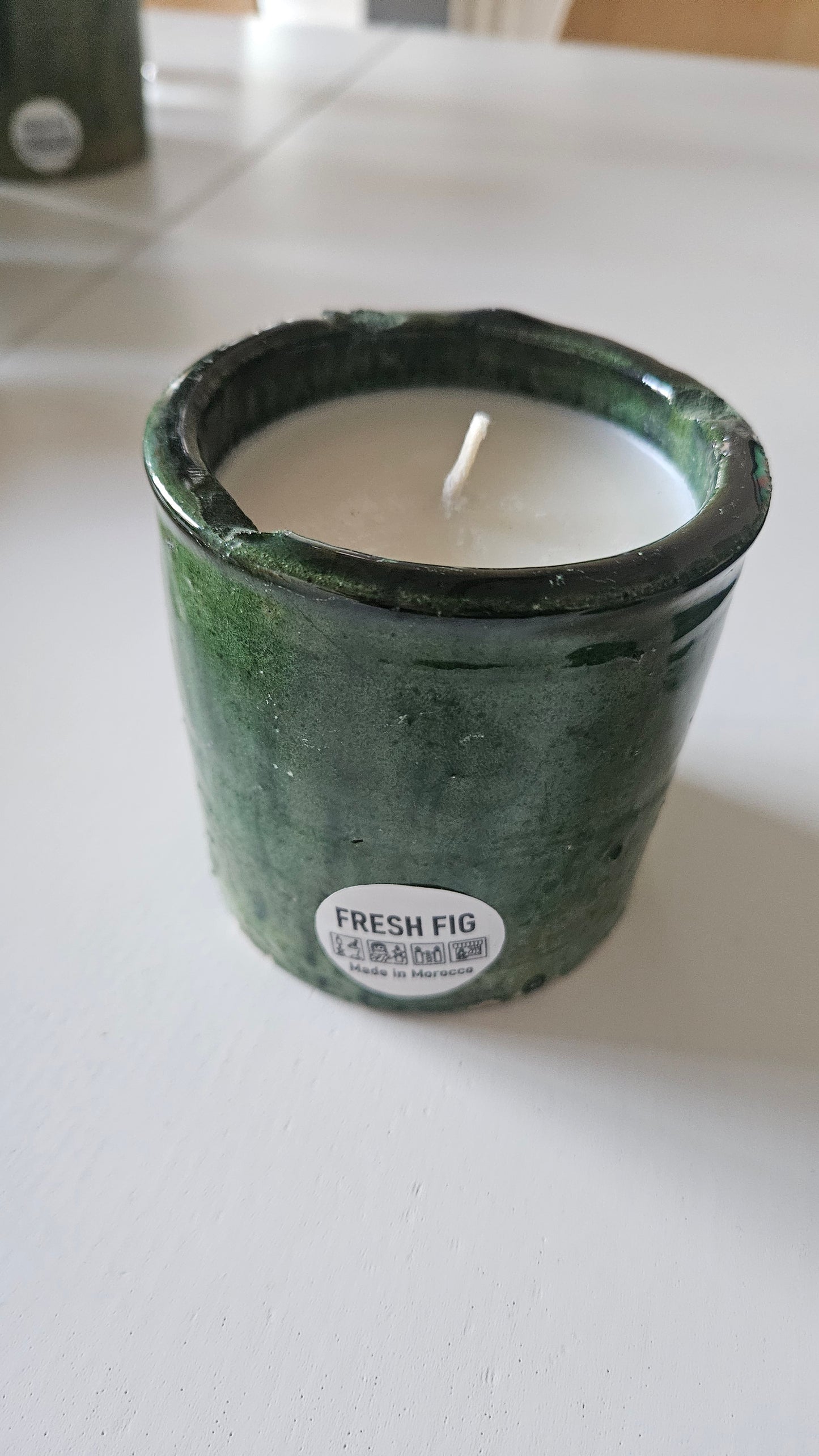 Bougie parfumée en poterie Tamegroute | Plusieurs senteurs : Fleur d'oranger, Figuier, Orientale