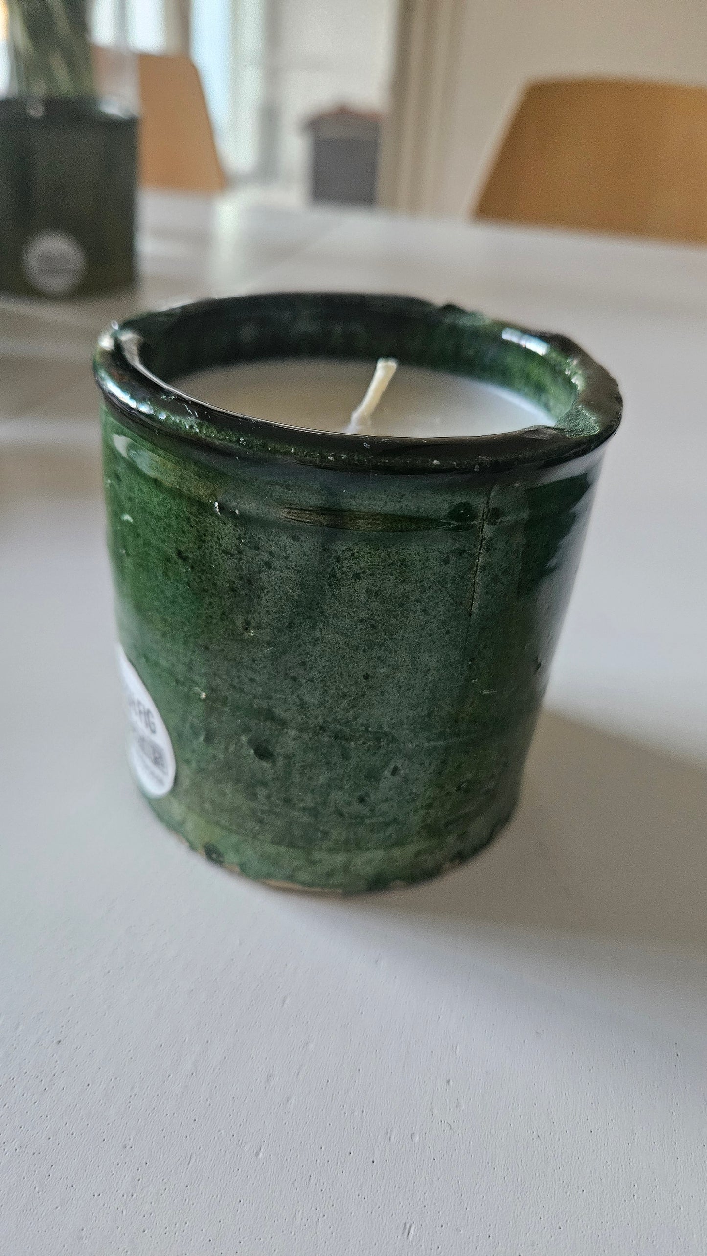 Bougie parfumée en poterie Tamegroute | Plusieurs senteurs : Fleur d'oranger, Figuier, Orientale