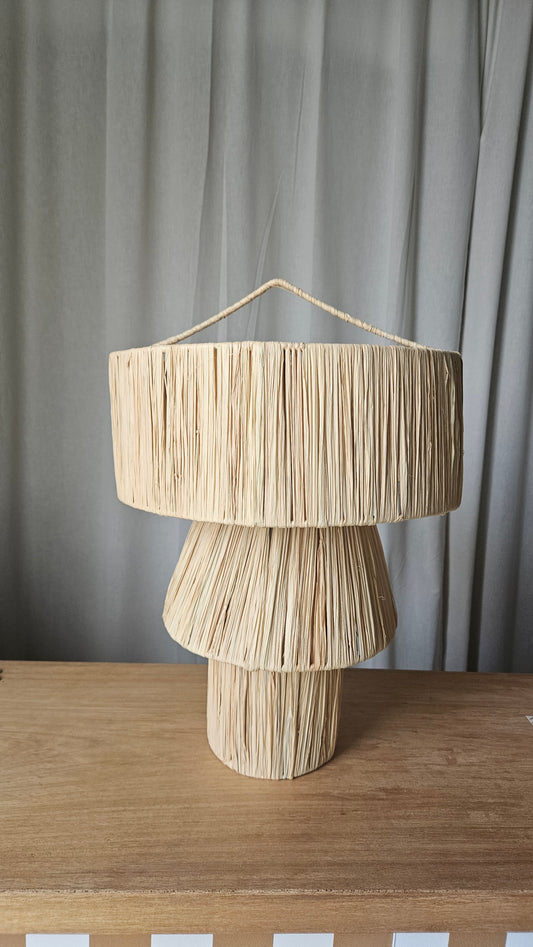 Suspensions raphia à trois niveau - Plafonnier tamisé marocain