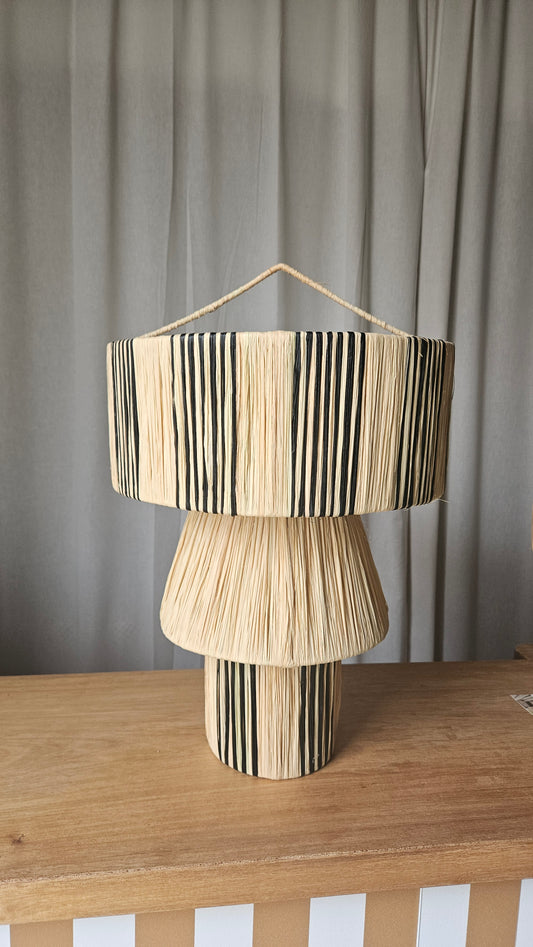 Suspensions trois niveaux rayé noir - Luminaire tamisé marocain