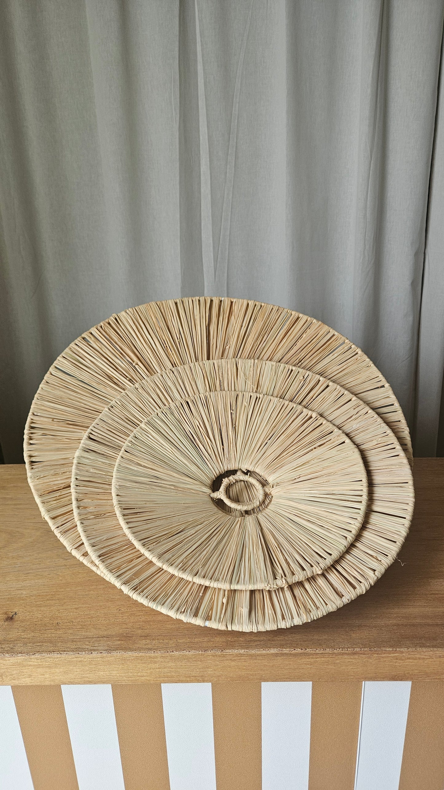 Appliques murale ronde en raphia - Appliques moderne