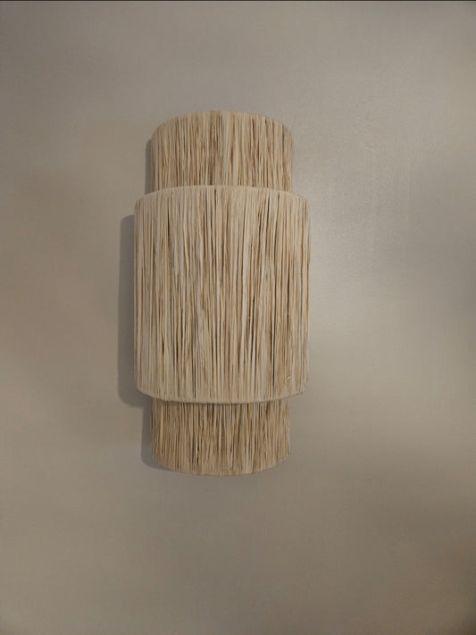 Applique murale en raphia grand format